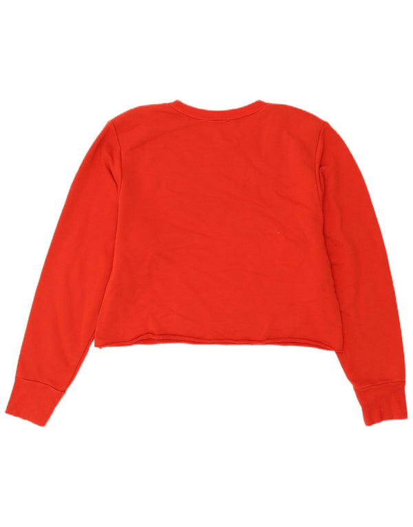 Zara Dame Trafaluc Crop Sweatshirt Jumper UK 16 Large Red