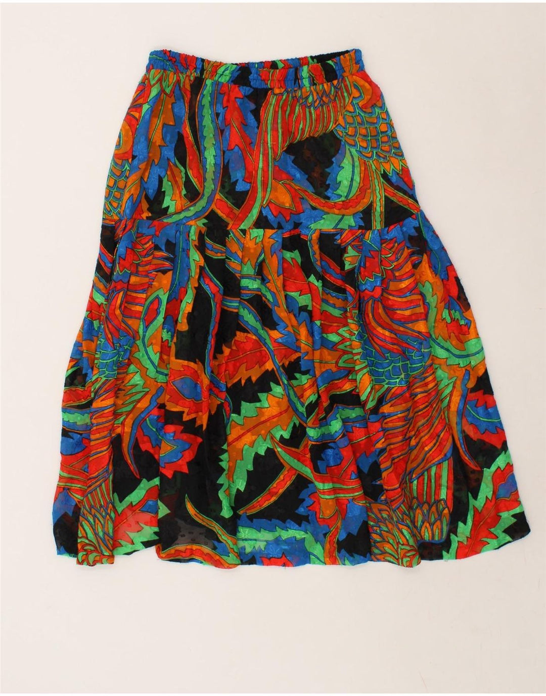 VINTAGE Womens Abstract Pattern Flared Skirt W32 Large Multicoloured Vintage Vintage and Second-Hand Vintage from Messina Hembry 