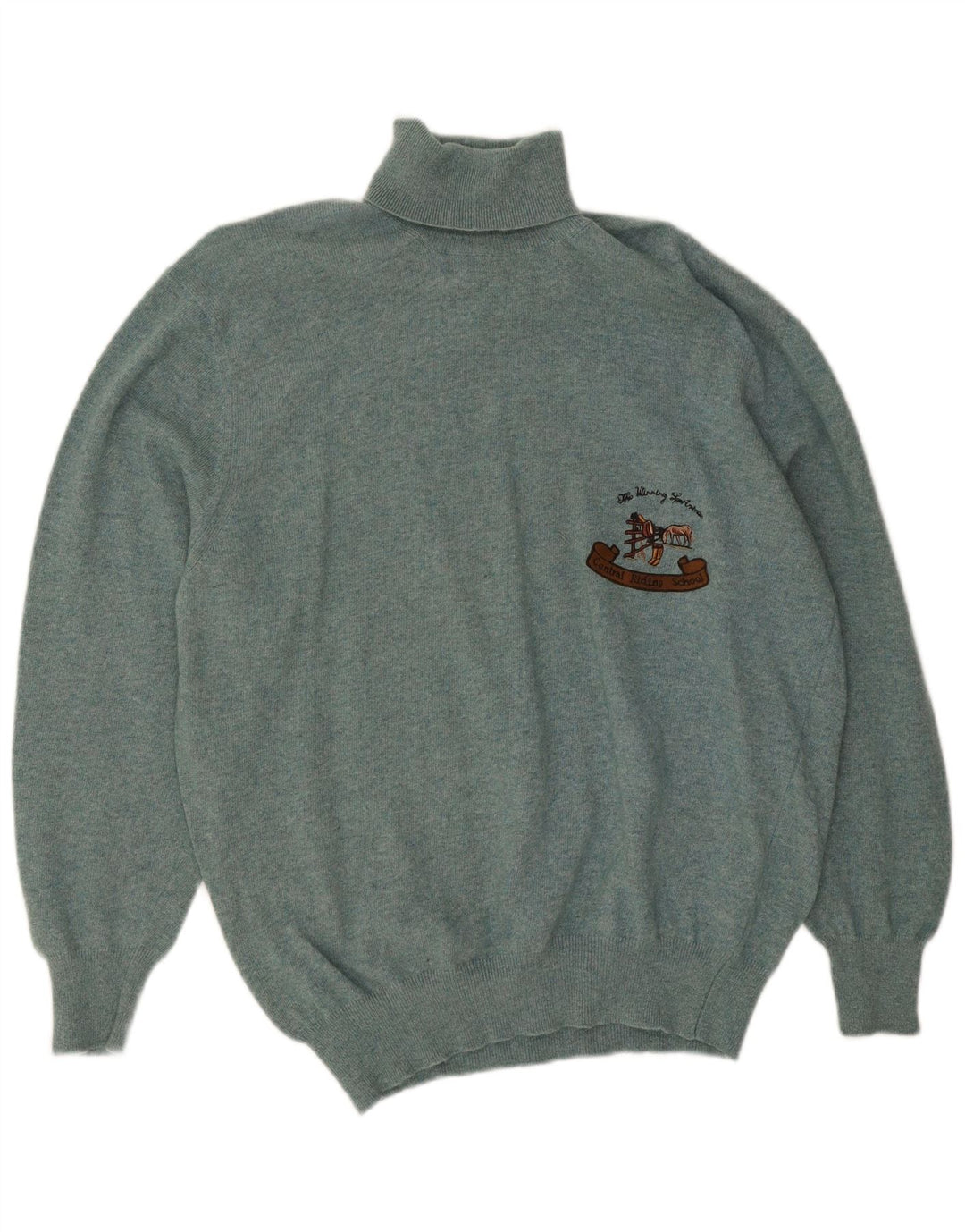 Vintage Herre rullehals sweater stor grøn