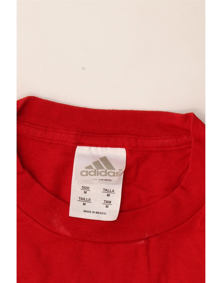 ADIDAS Herre T-Shirt Top Medium Rød Bomuld