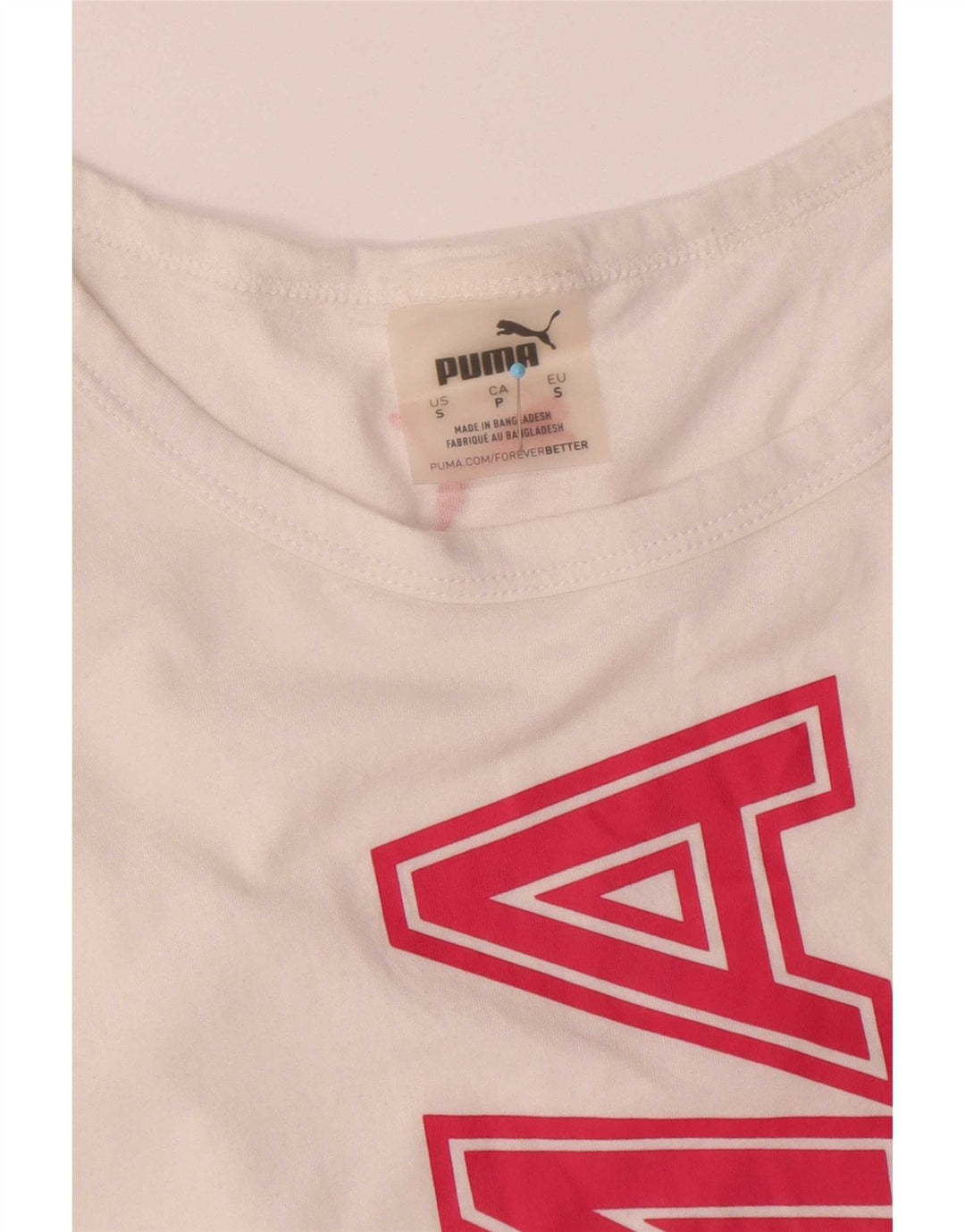 Puma Kvinder Oversized grafisk Vest Top UK 10 Small White Bomuld