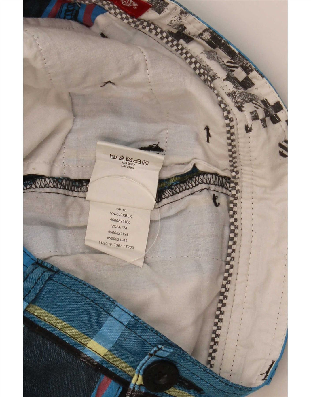 Vans Herre Cargo Shorts Små W28 blå ternet bomuld