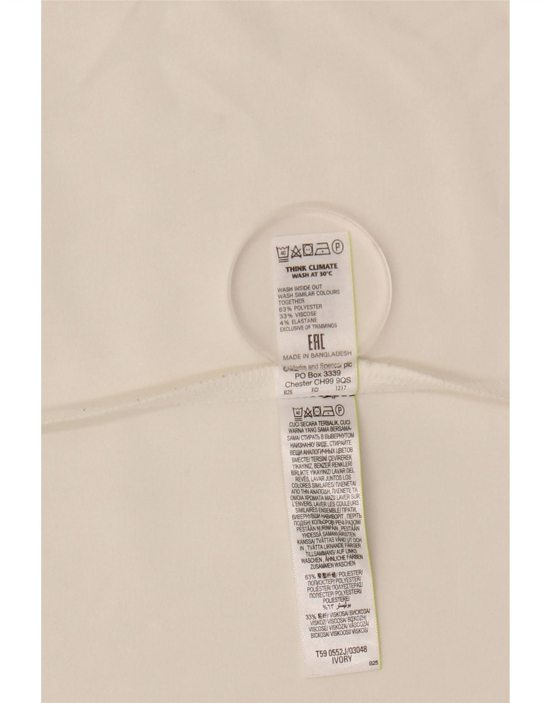 MARKS & SPENCER Dame 3/4 ærmet åben blazerjakke UK 12 Medium White