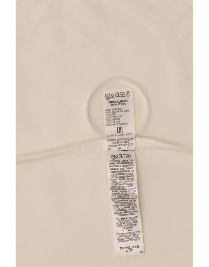 MARKS & SPENCER Dame 3/4 ærmet åben blazerjakke UK 12 Medium White