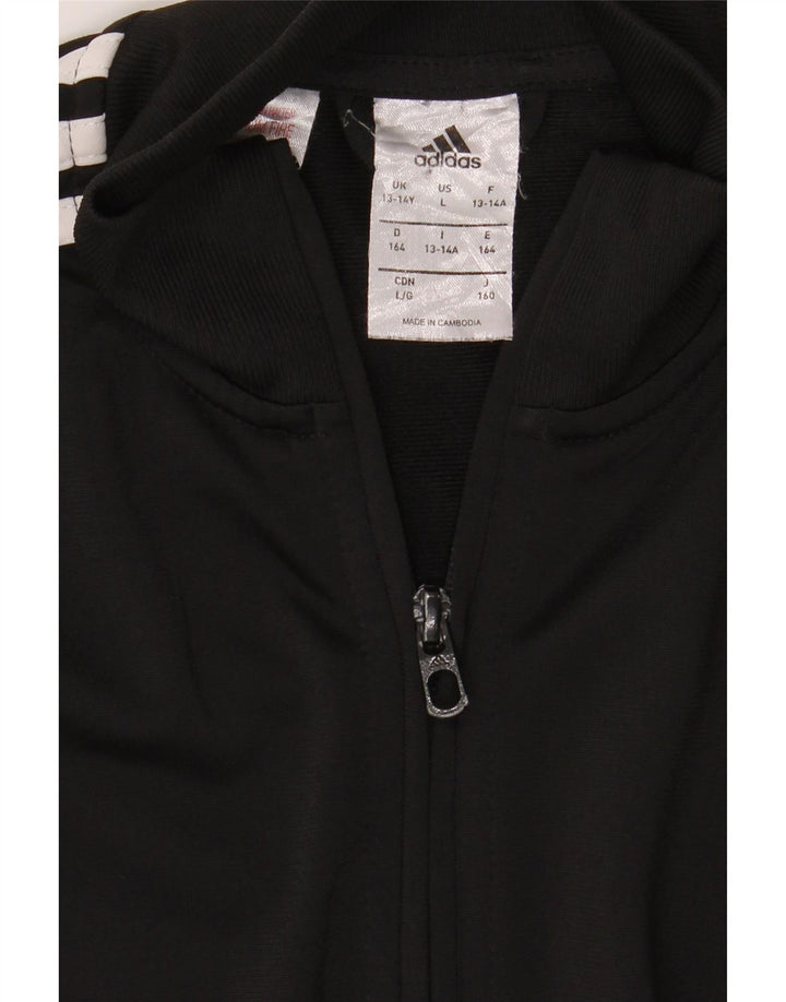 ADIDAS Boys Climacool Full Tracksuit 13-14 Years Black Striped Polyester Vintage Adidas and Second-Hand Adidas from Messina Hembry 