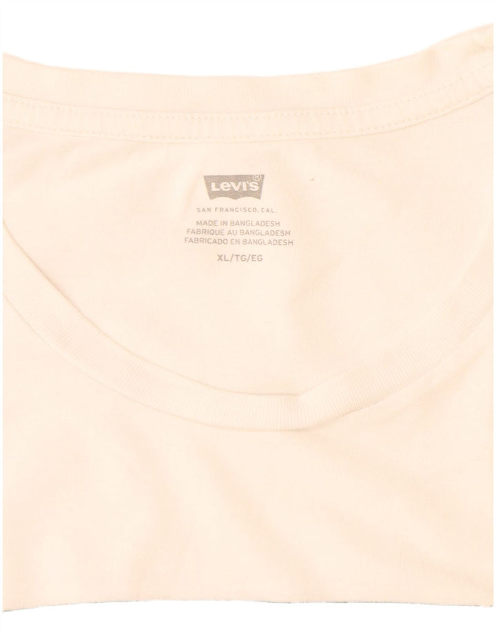 Levi's Herre grafisk T-shirt top XL hvid bomuld