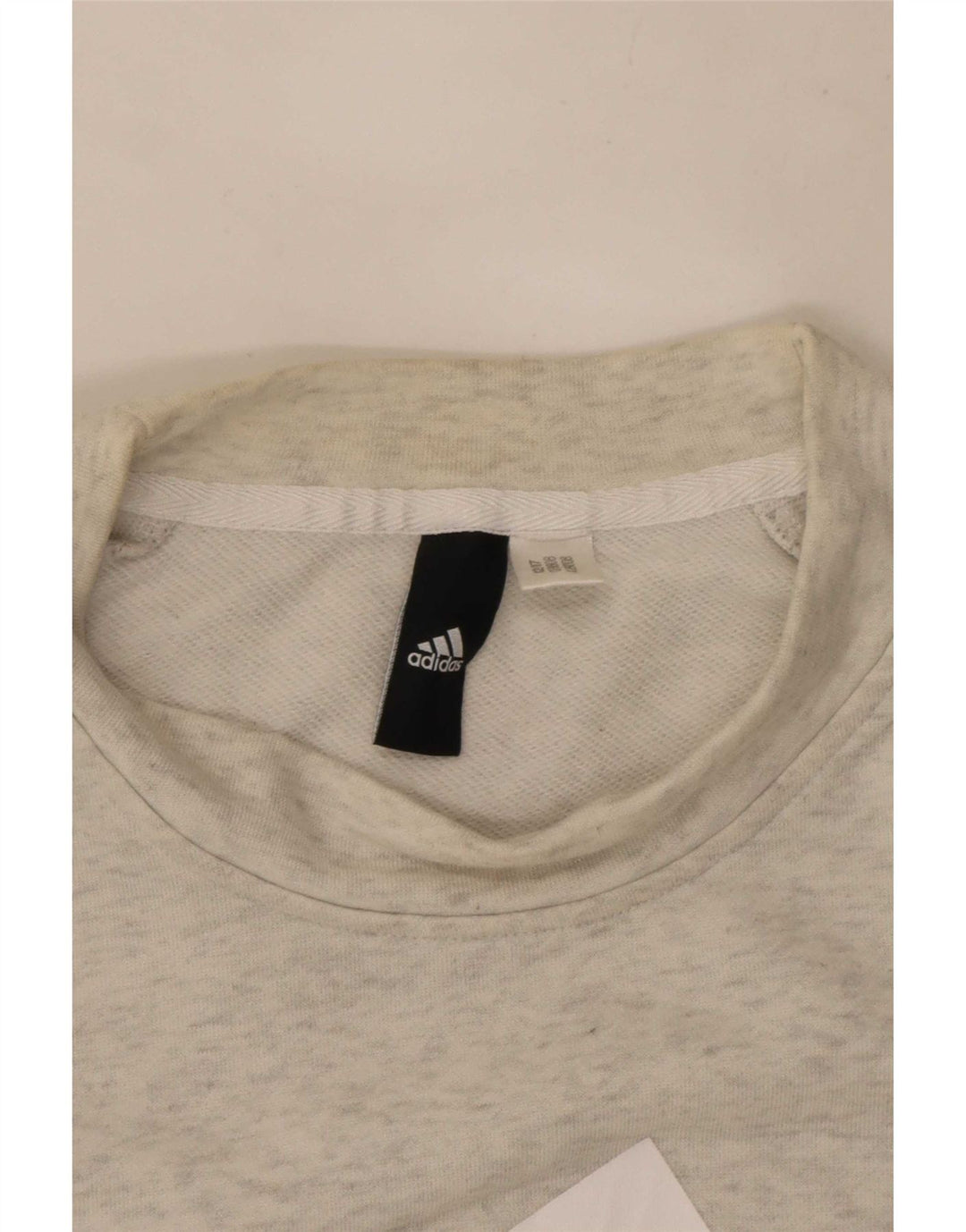 Adidas Dame Grafisk Sweatshirt Jumper UK 8 Small Grey Flecked