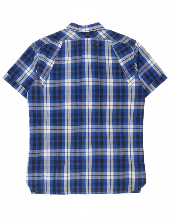 G-STAR Mens Short Sleeve Shirt Medium Blue Check Cotton Vintage G-Star and Second-Hand G-Star from Messina Hembry 