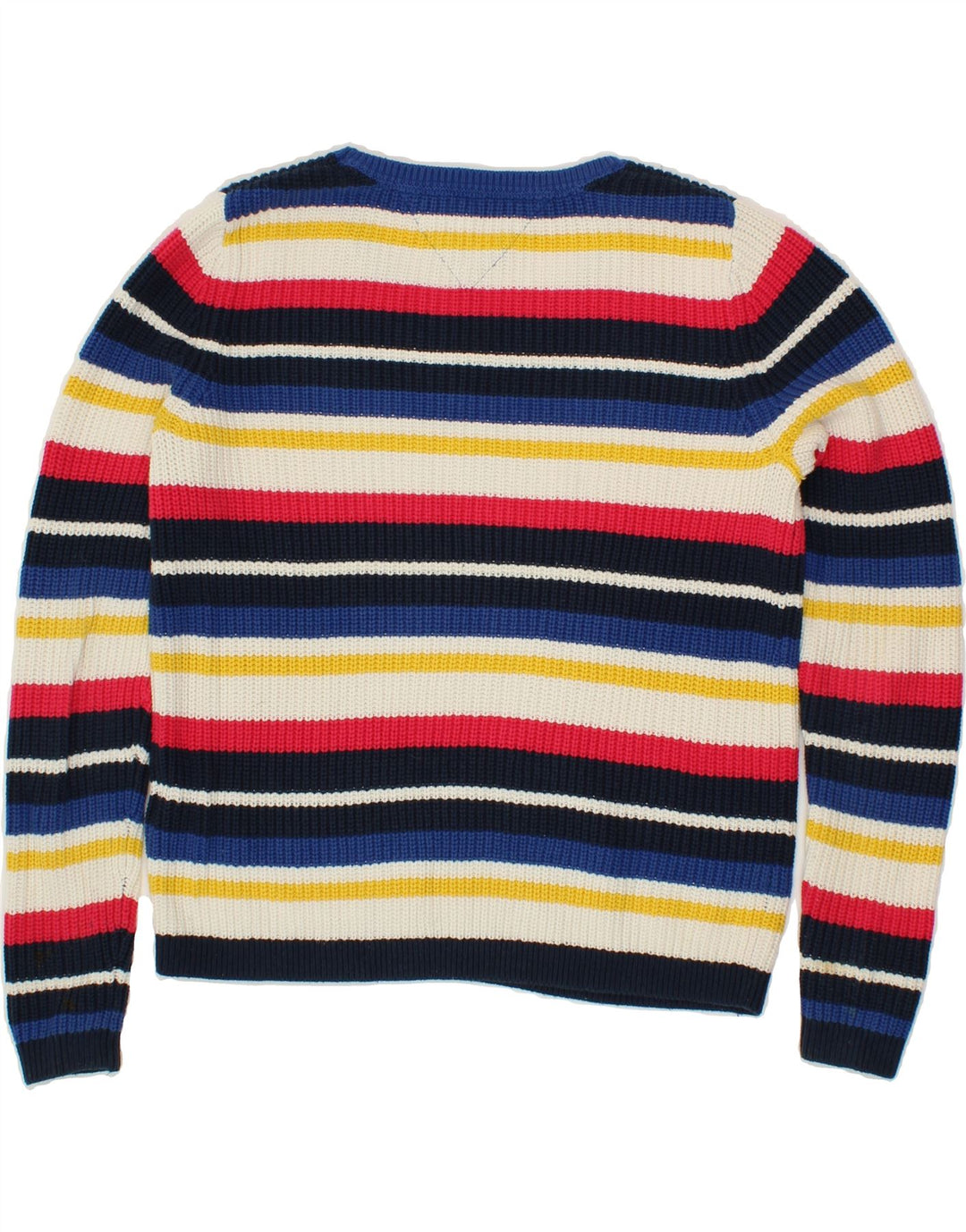 TOMMY HILFIGER Womens Boat Neck Jumper Sweater UK 10 Small Multicoloured Vintage Tommy Hilfiger and Second-Hand Tommy Hilfiger from Messina Hembry 