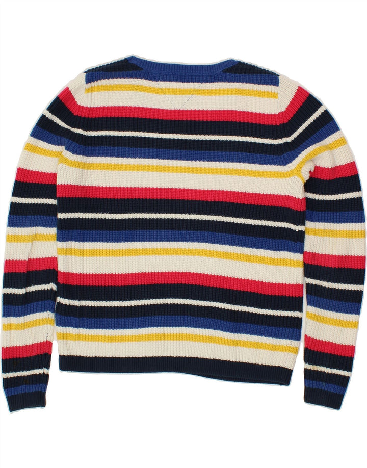 TOMMY HILFIGER Womens Boat Neck Jumper Sweater UK 10 Small Multicoloured Vintage Tommy Hilfiger and Second-Hand Tommy Hilfiger from Messina Hembry 