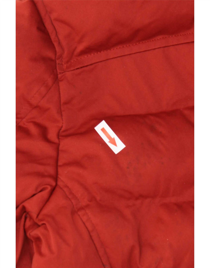 Zara Herre Hooded Crop Polstret Jakke UK 40 Medium Rød Polyester