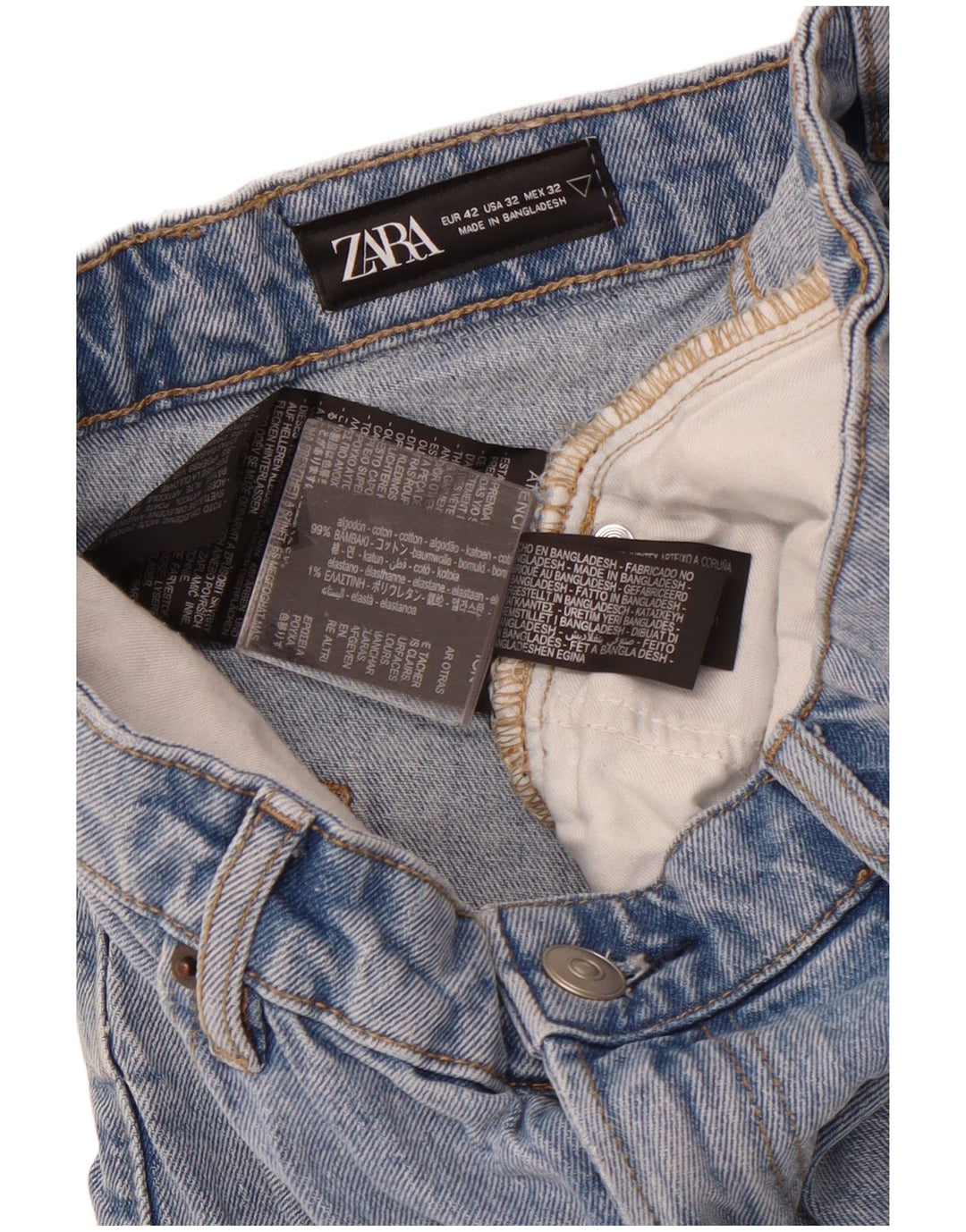 ZARA Denim Shorts til mænd EU 42 Large W32 Blue Cotton