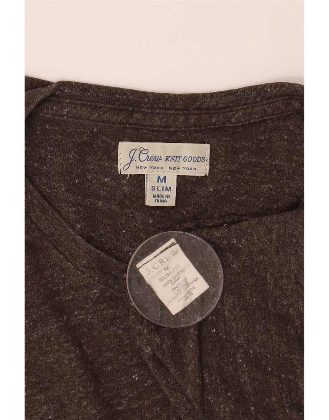 J. CREW Womens Slim Fit Top Long Sleeve UK 14 Medium Brown Cotton Vintage J. Crew and Second-Hand J. Crew from Messina Hembry 