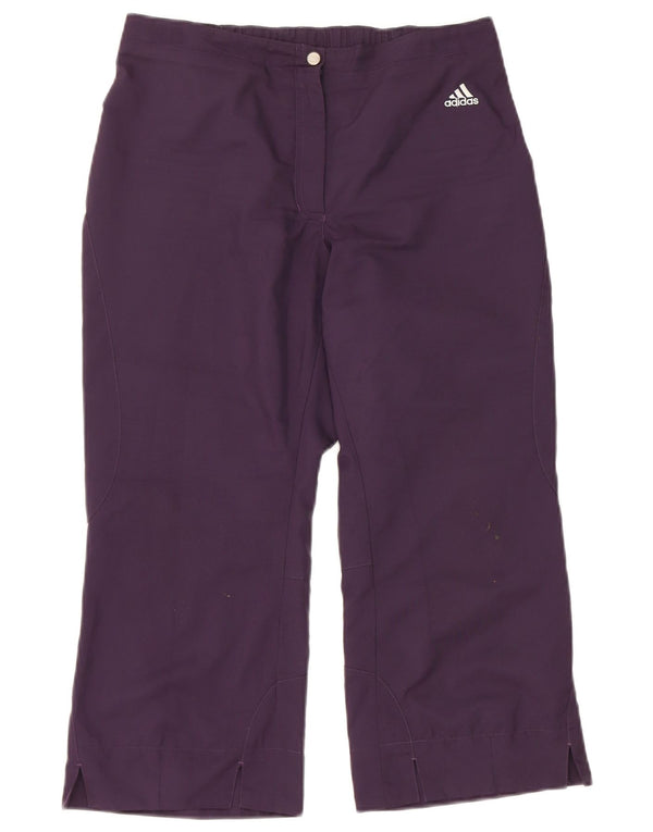 Adidas Dame Capri Bukser UK 12 Medium W28 L21 Lilla Polyester