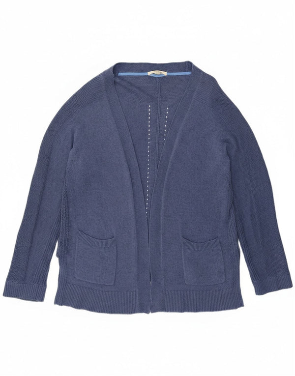 White Stuff Womens Open Cardigan Sweater UK 16 Large Blue Cotton