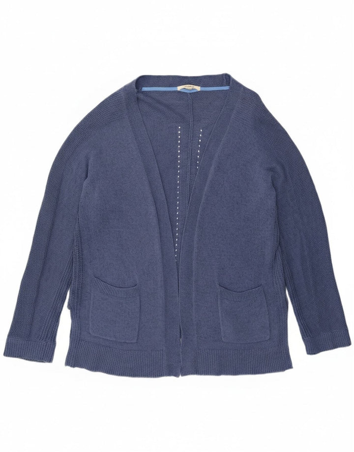 White Stuff Womens Open Cardigan Sweater UK 16 Large Blue Cotton