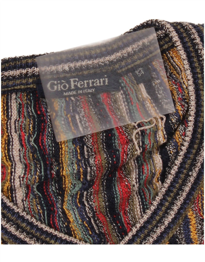 gio ferrari Herre V-hals sweater IT 54 XL Flerfarvet Stribet