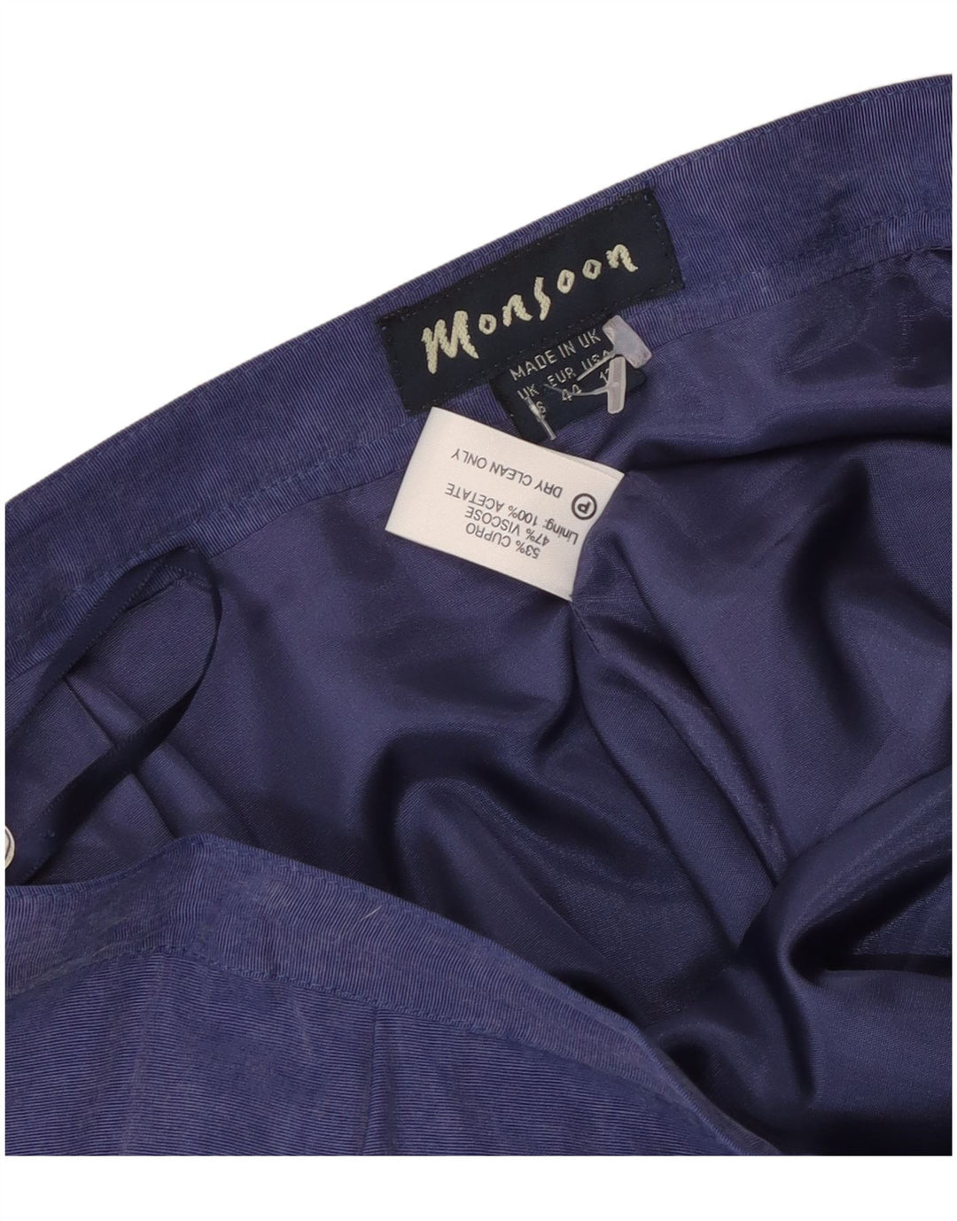 Monsoon Dame Midi Skirt UK 16 Large W32 Blue Viscose