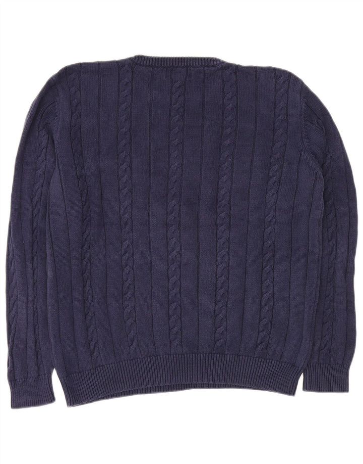MARKS & SPENCER Herre sweater med rund hals, medium marineblå