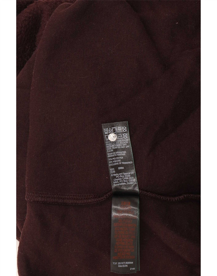 Marks & Spencer Dame Oversized Fleece Jumper UK 14 Medium Burgundy