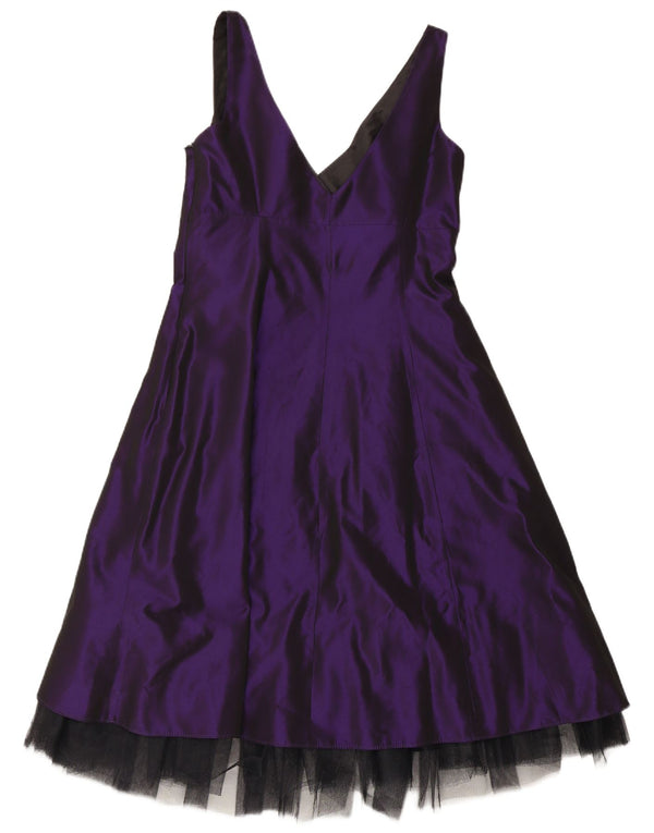 Debut Dame Ærmeløs A-Line Kjole UK 12 Medium Purple Acetate