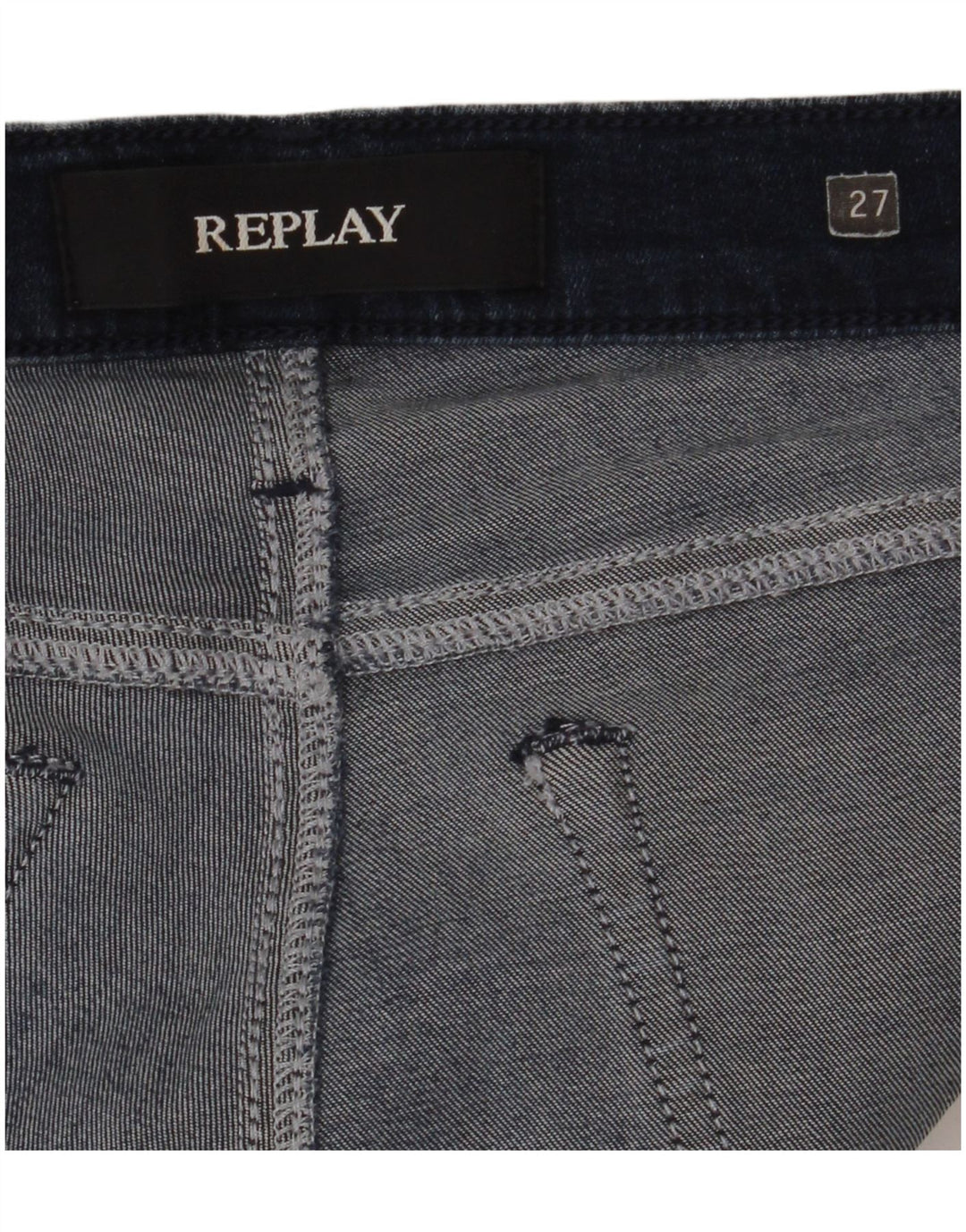 Replay Dame Slim Jeans W27 L28 Marineblå