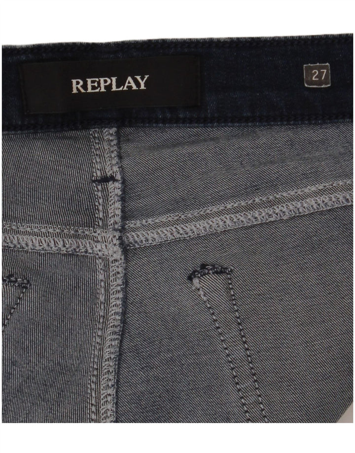 Replay Dame Slim Jeans W27 L28 Marineblå