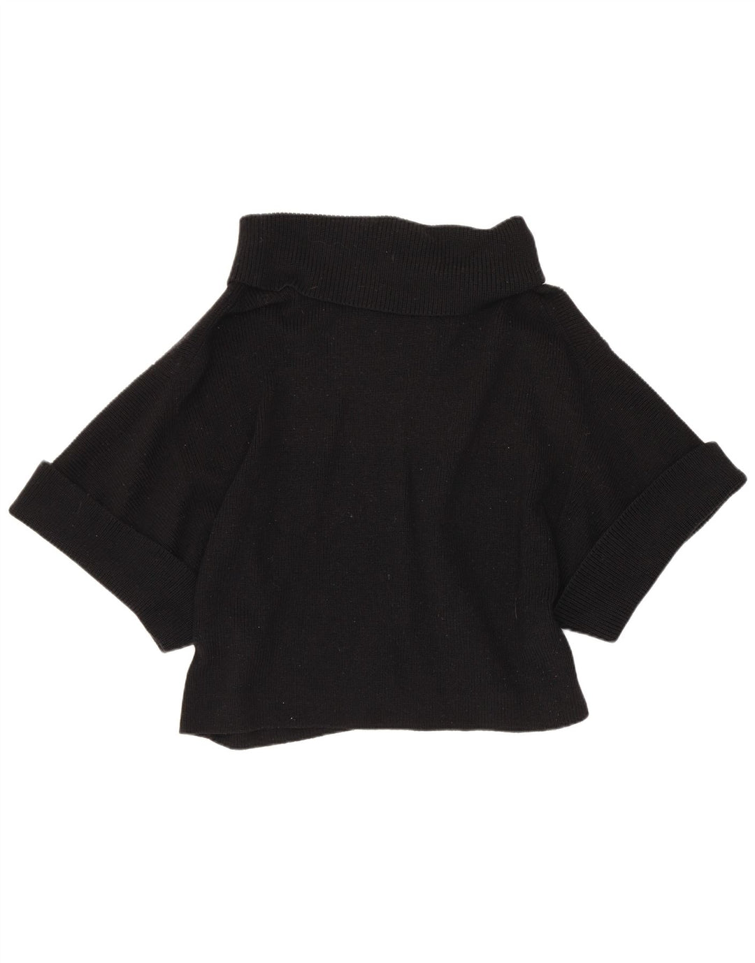 Cos Dame Oversized Crop Roll Neck Jumper Sweater UK 10 Small Black