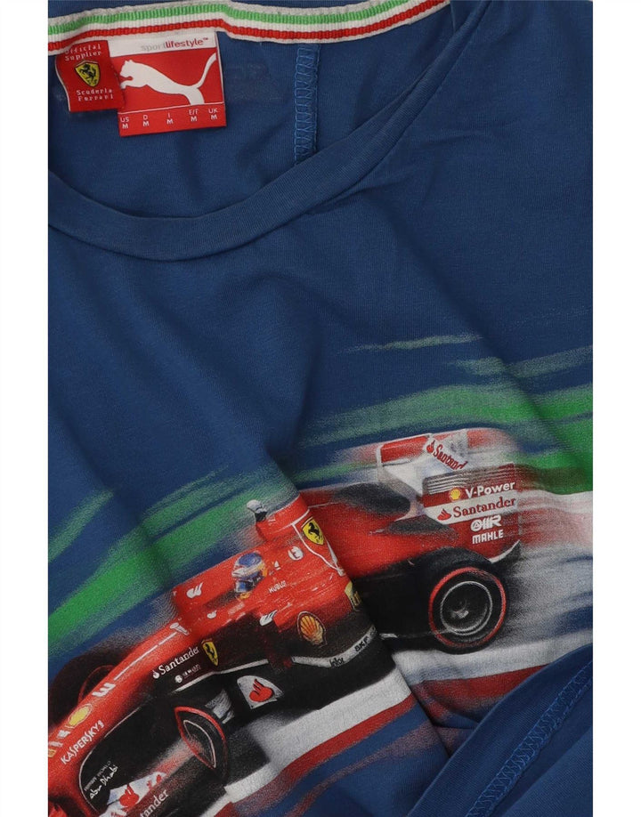 Puma Herre Scuderia Ferrari Grafisk T-Shirt Top Medium Blå