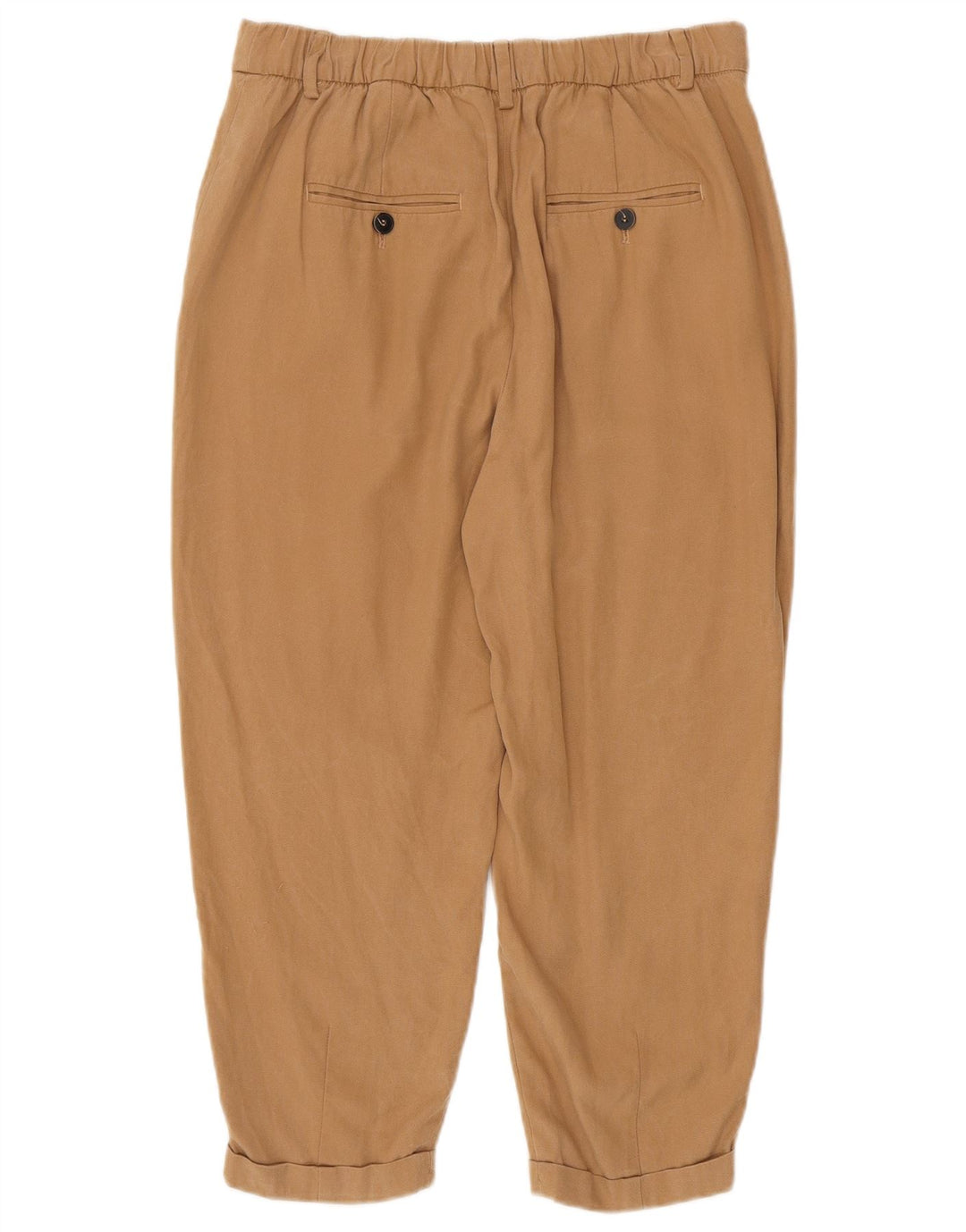 ZARA Womens Pegged Cropped Trousers Medium W28 L23 Brun Lyocell