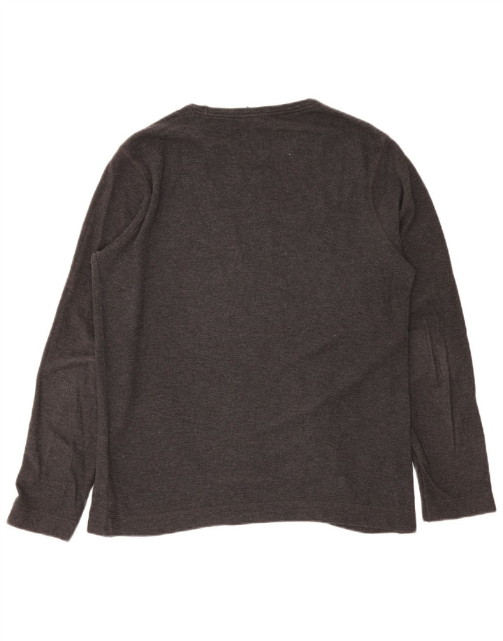 Hugo Boss Herre Slim Fit Top Langærmet Stor Grå Bomuld