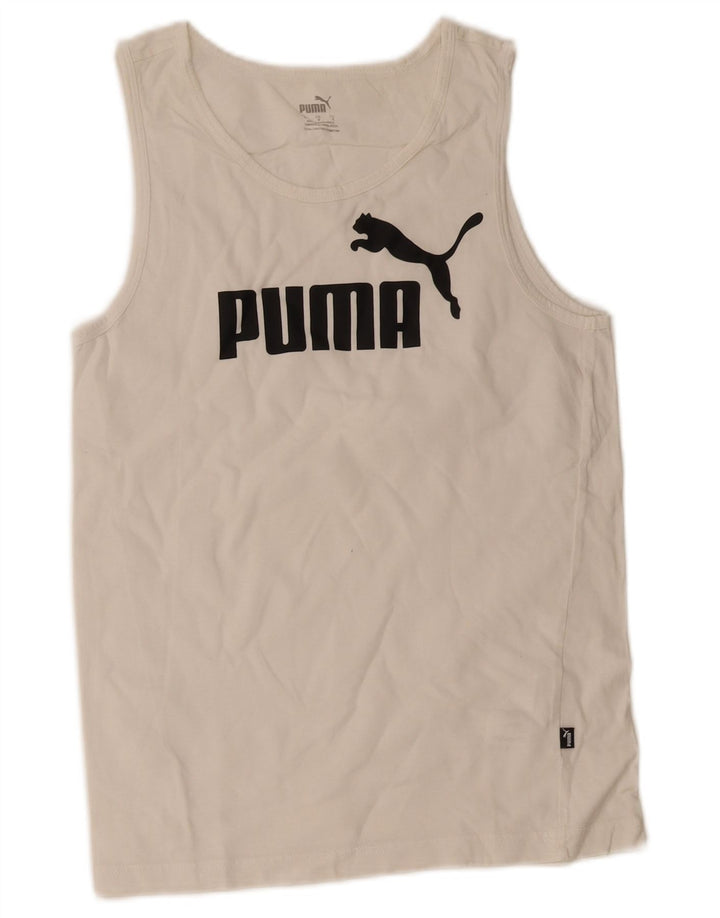 Puma Herre Grafisk Vest Top Lille Hvid Bomuld