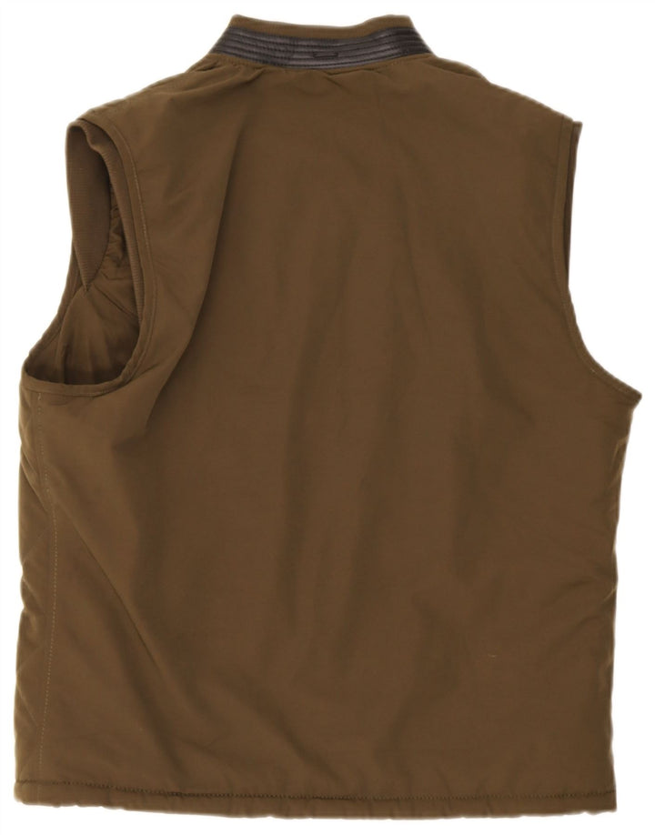 Zara Herre Quiltet Gilet UK 40 Stor Khaki Polyester