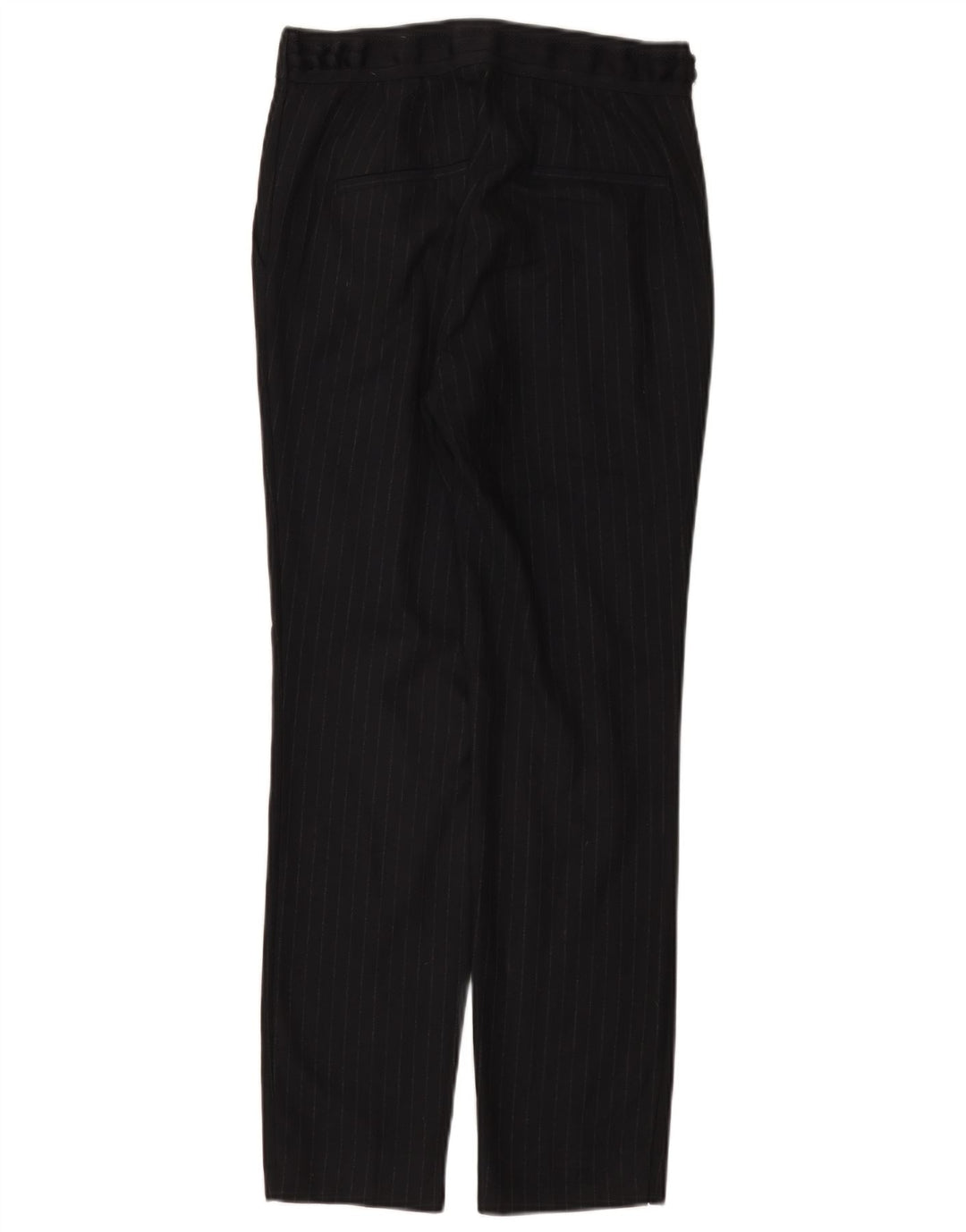 Zara Slim Suit Bukser Små W26 L27 Marineblå nålestribet polyester