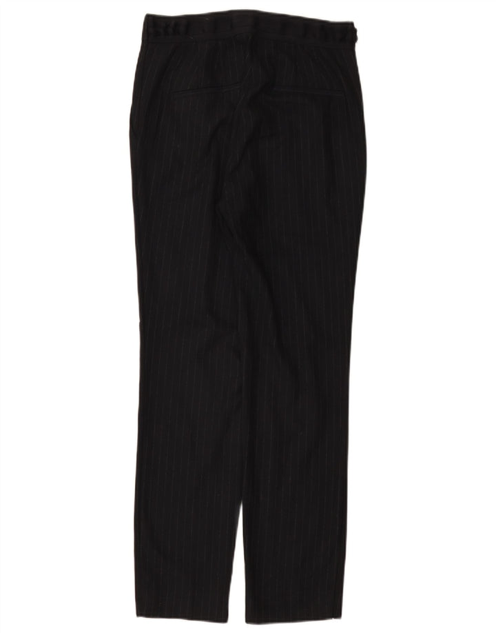 Zara Slim Suit Bukser Små W26 L27 Marineblå nålestribet polyester