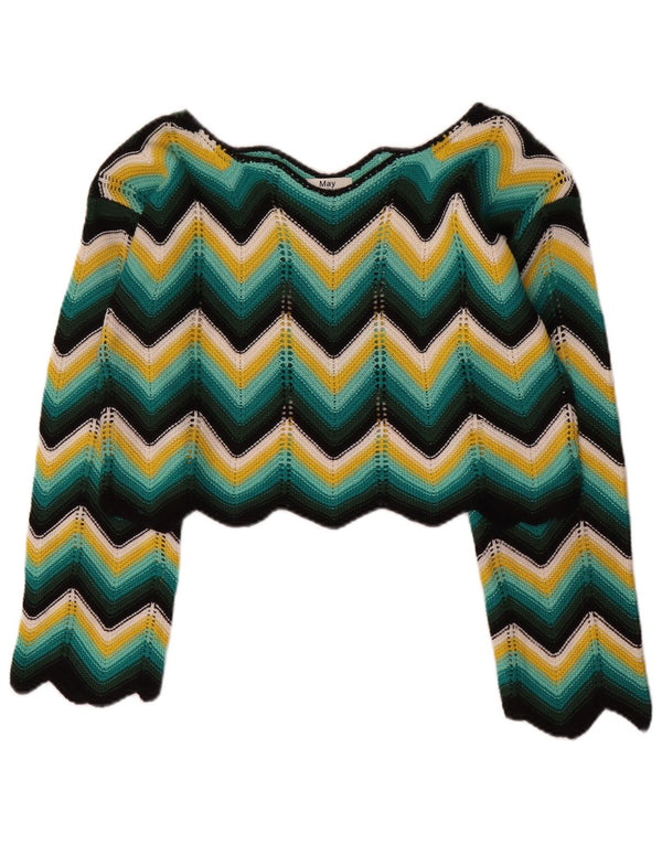 May By Shining Star Dame V-hals sweater UK 14 Medium Flerfarvet