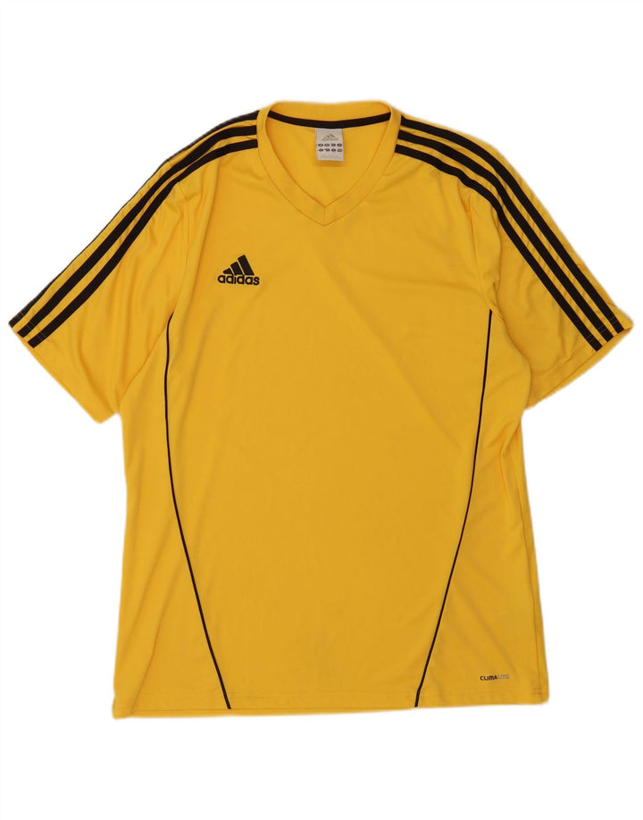 Adidas Herre Climalite T-Shirt Top Stor Gul Polyester