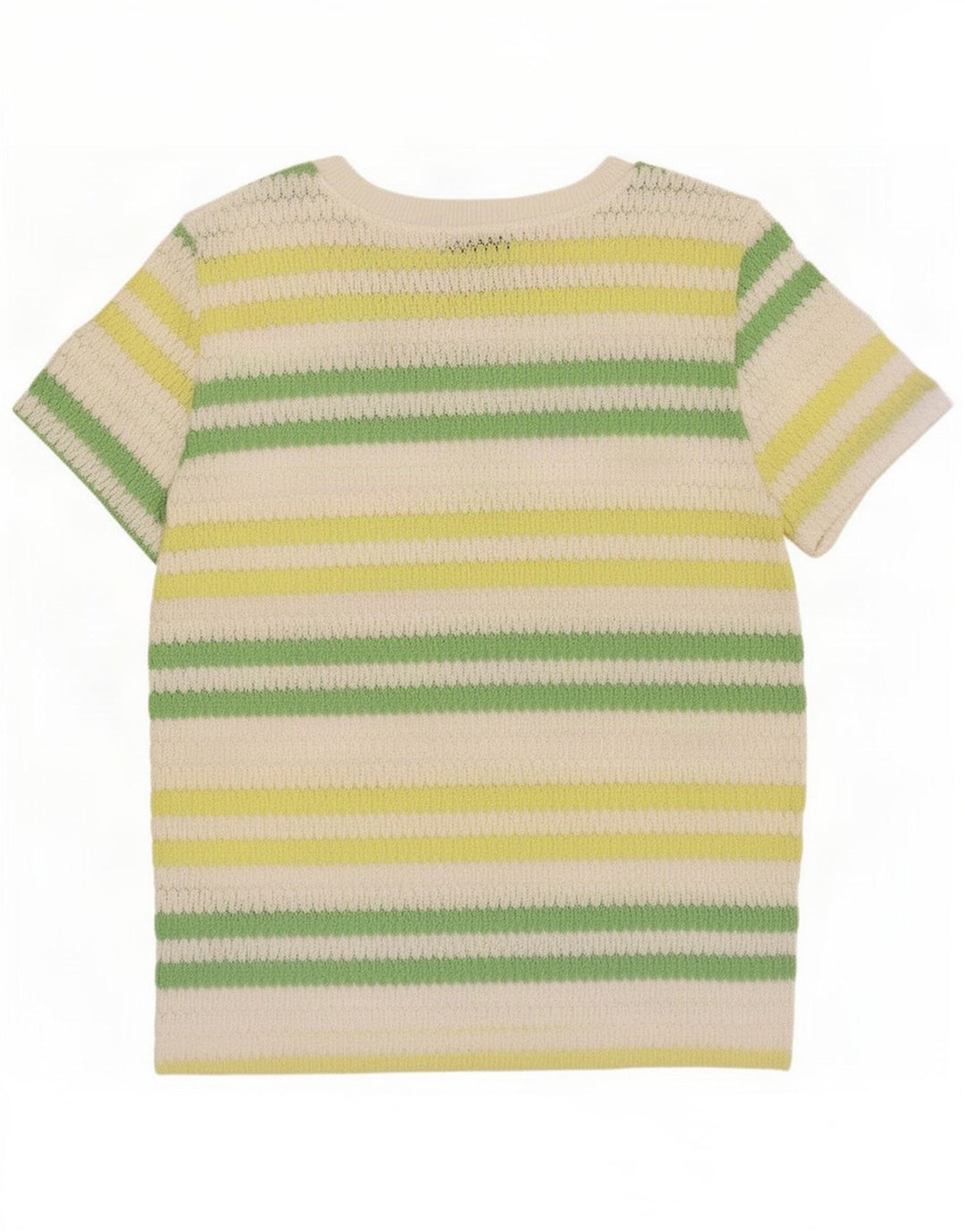 Zara strikket bluse top UK 10 Lille flerfarvet stribet polyester