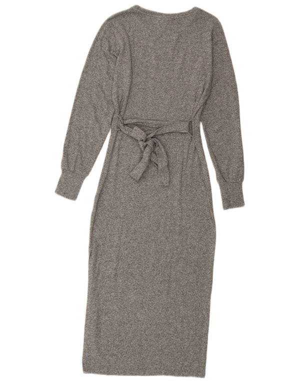 Topshop Dame Jumper Dress UK 8 Small Grey Flecked Viscose