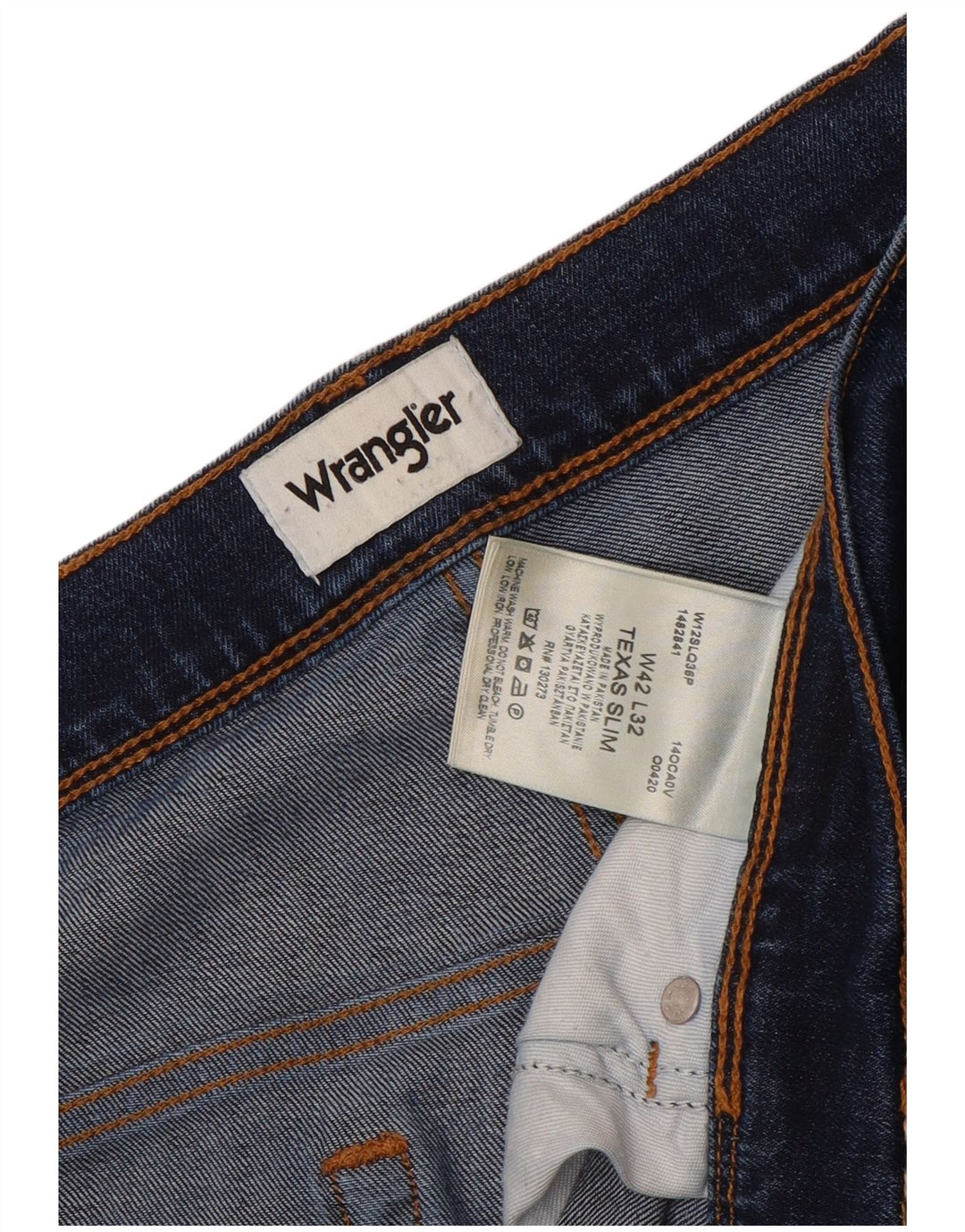 WRANGLER Herre Texas Slim Jeans W42 L32 Blå Bomuld