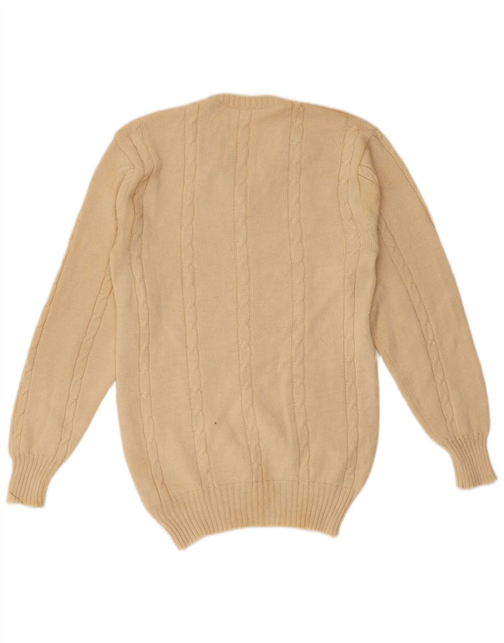 Vintage herre V-hals sweater XS Beige