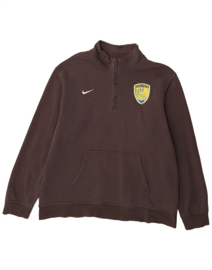 Nike Sweatshirt med lynlås til mænd XL Grå bomuld