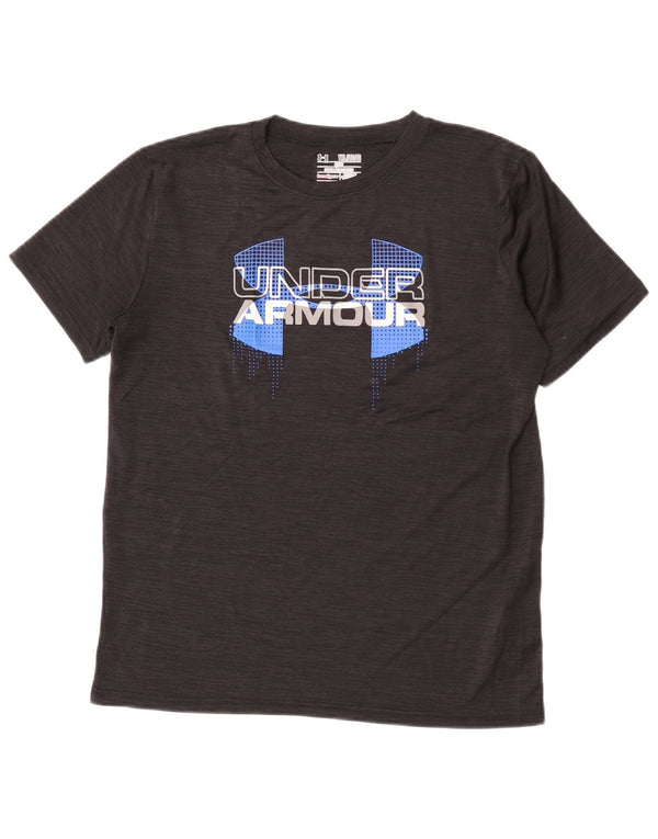 Under Armour Boys Heat Gear Grafisk T-Shirt Top 13-14 år XL Sort