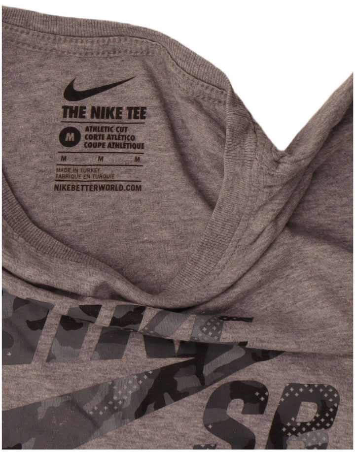 Nike Herre Athletic Cut Grafisk T-Shirt Top Medium Grey Bomuld