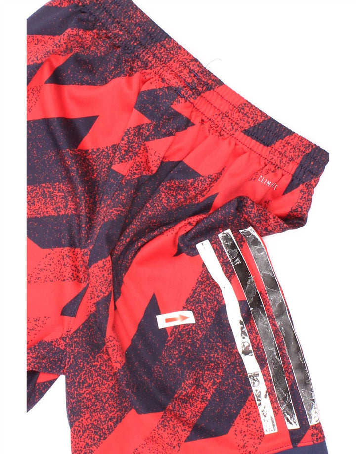 Adidas Boys Climalite Sportshorts 6-7 År Rød Geometrisk Polyester