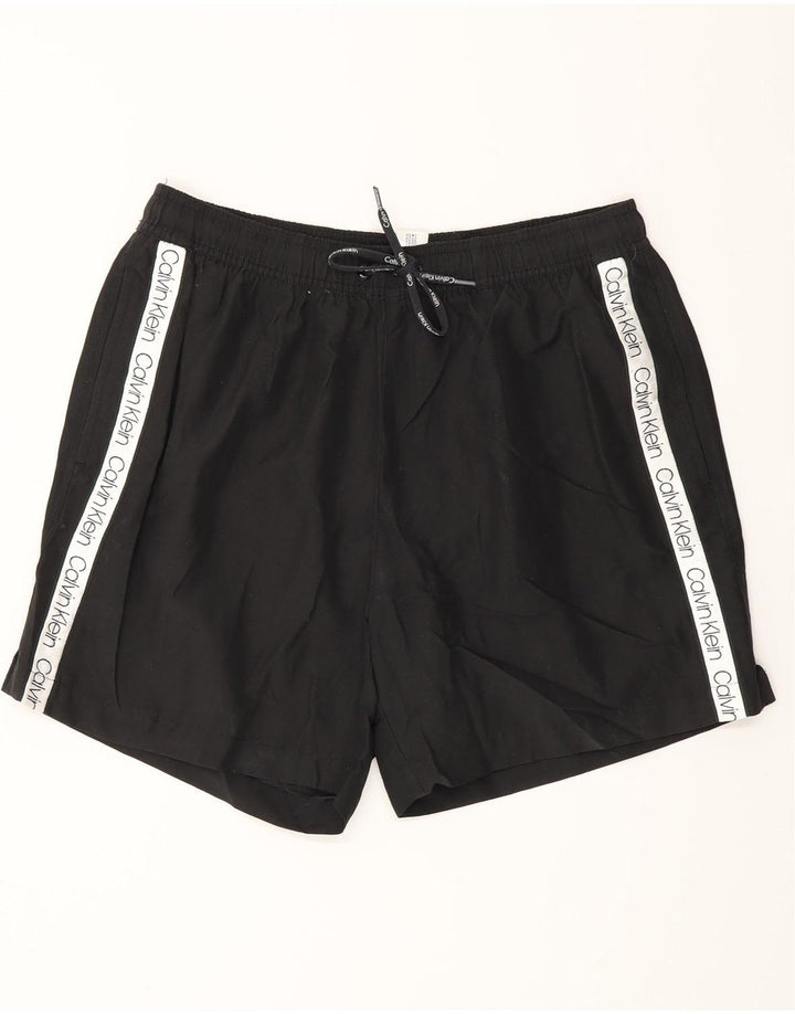 CALVIN KLEIN Grafiske badeshorts til mænd Medium Sort Polyester
