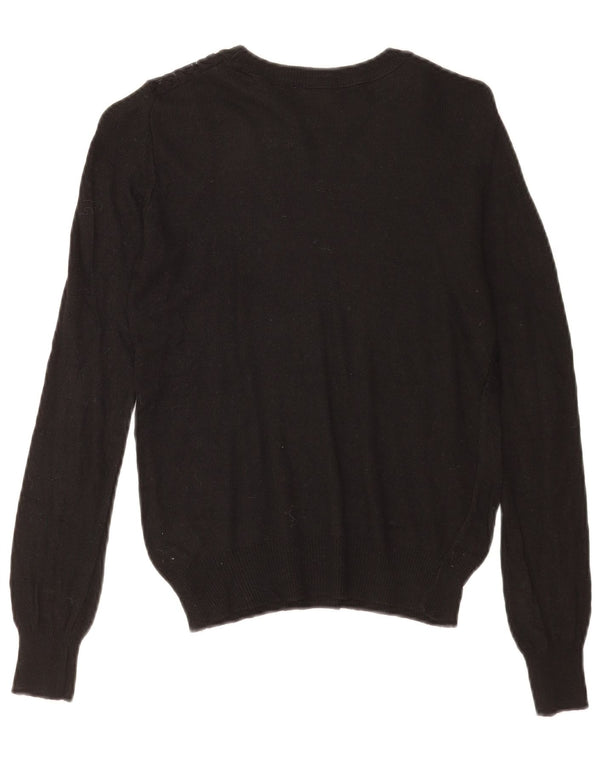 Zara Dame Boat Neck Jumper Sweater UK 10 Small Black Viscose