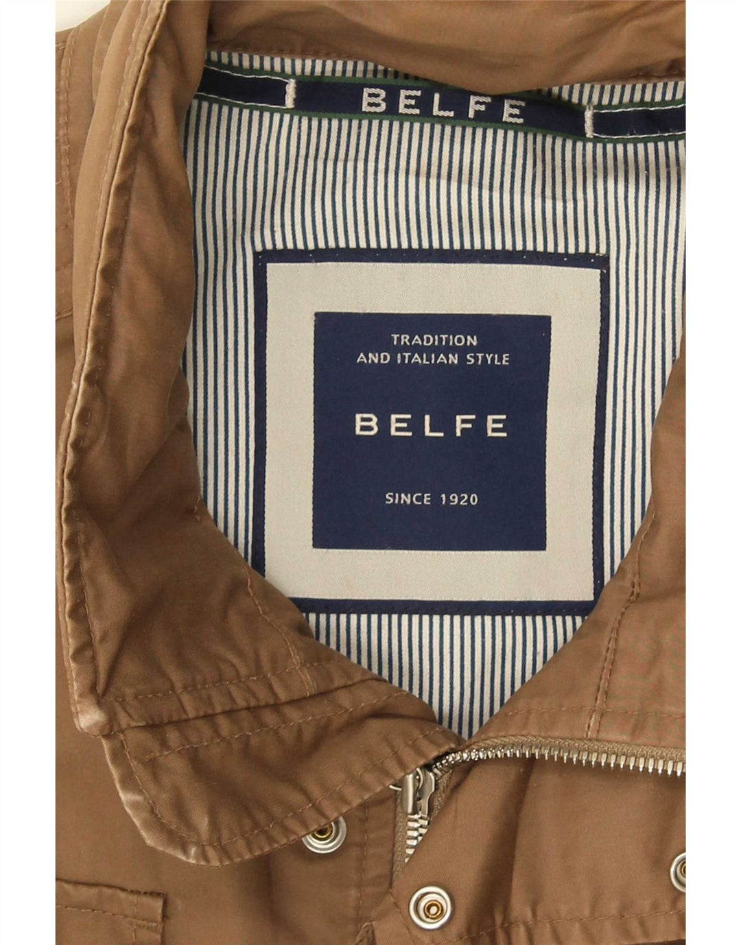 Belfe Herre Utility Jacket UK 42 XL Beige Bomuld