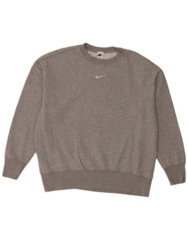 Nike Dame Oversized Sweatshirt Jumper UK 14 Medium Grey Bomuld