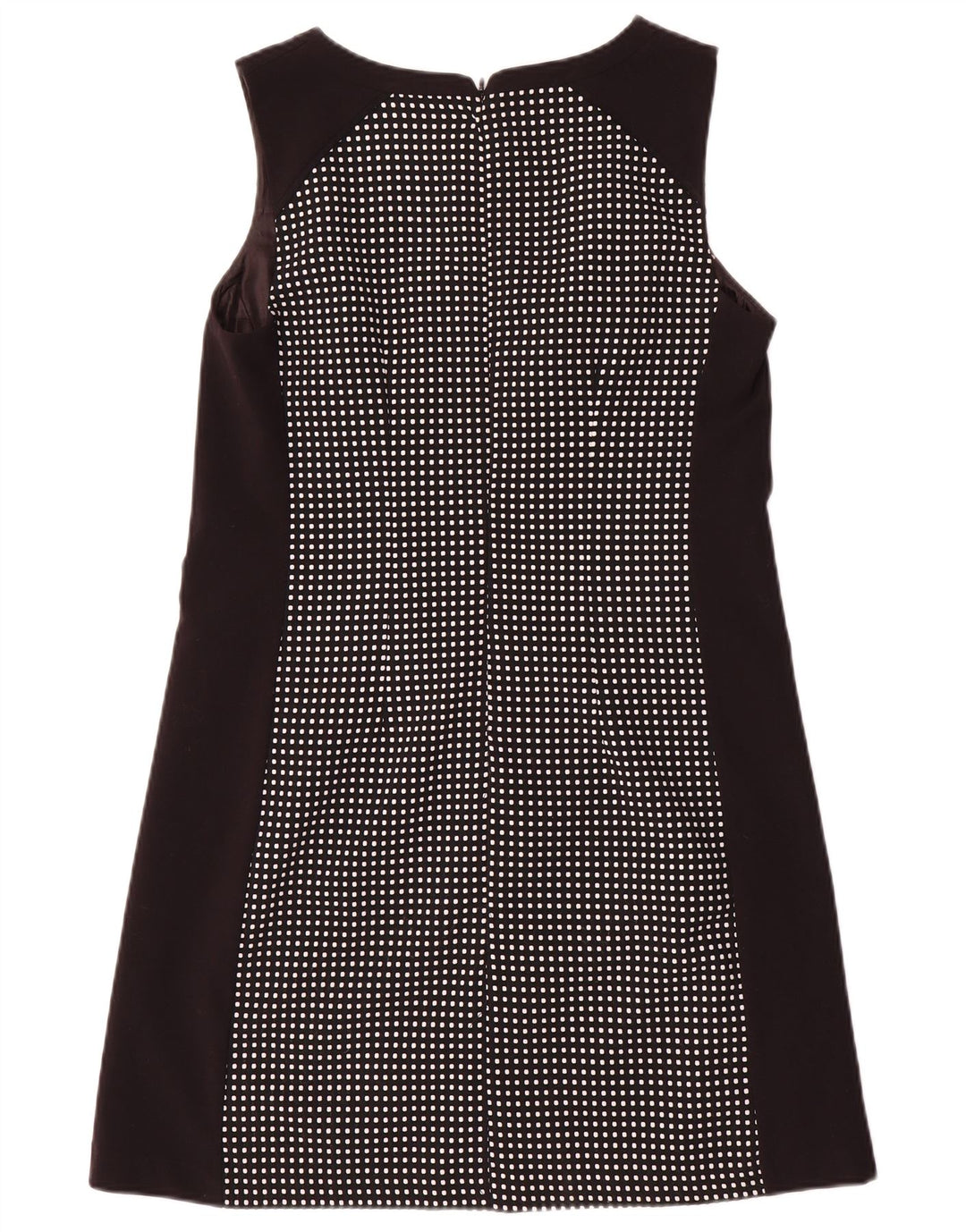 Næste Dame Ærmeløs A-Line Kjole UK 12 Medium Sort Plettet Polyester